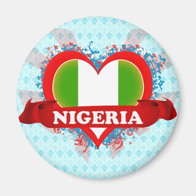 Vintag I Liebe Nigeria Magnet (Vorne)