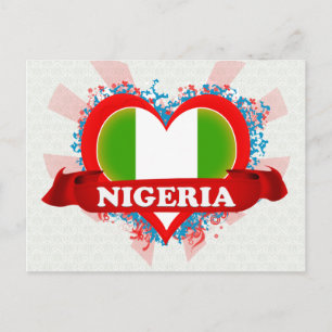 Vintag I Liebe Nigeria Postkarte