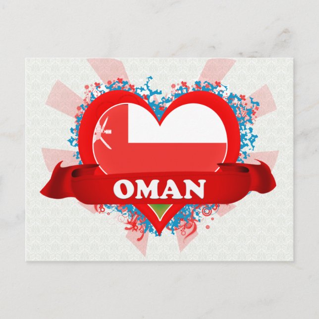Vintag I Liebe Oman Postkarte (Vorderseite)