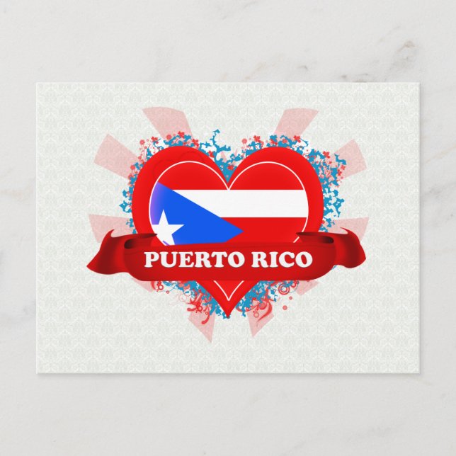 Vintag I Liebe Puerto Rico Postkarte (Vorderseite)