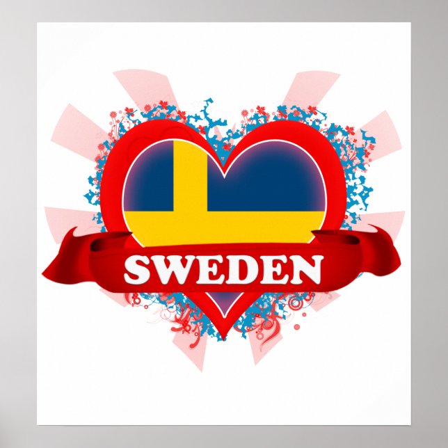 Vintag I Liebe Schweden Poster (Vorne)