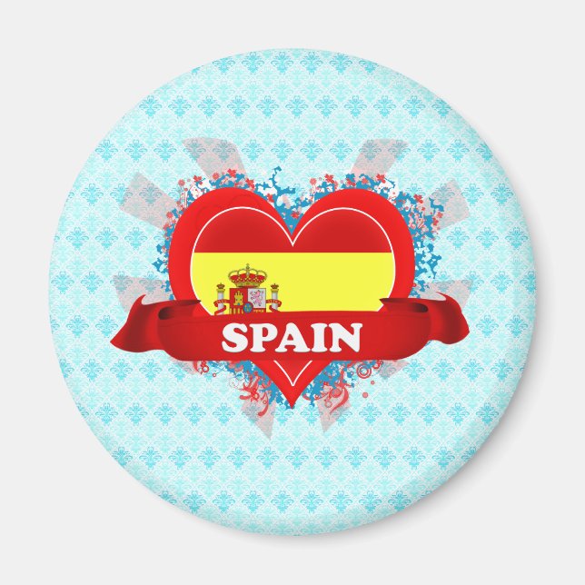 Vintag I Liebe Spanien Magnet (Vorne)