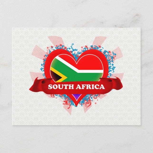 Vintag I Liebe Südafrika Postkarte (Vorderseite)