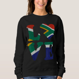 Vintag I Liebe Südafrikanische Flagge Herz Südafri Sweatshirt