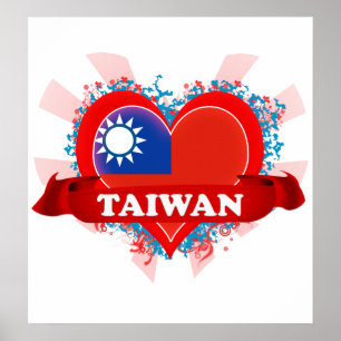 Vintag I Liebe Taiwan Poster