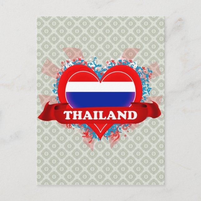 Vintag I Liebe Thailand Postkarte (Vorderseite)