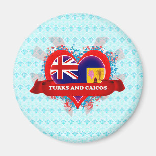 Vintag I Liebe Turks und Caicos Magnet