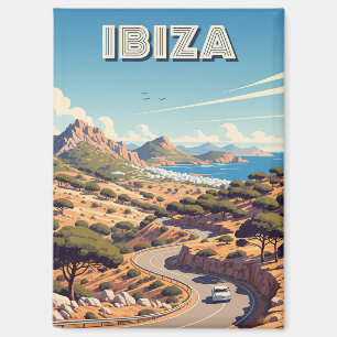 Vintag Ibiza Spanien Reisen Magnet
