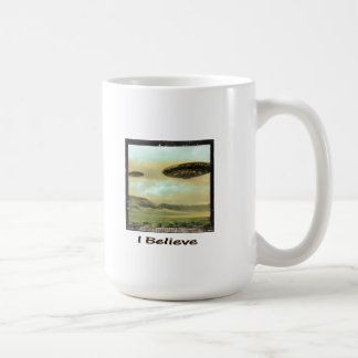 Vintag "ich glaube" UFO-Tasse Kaffeetasse