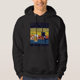 Vintag Ich mag Beer Hockey vielleicht 3 Leute Hock Hoodie