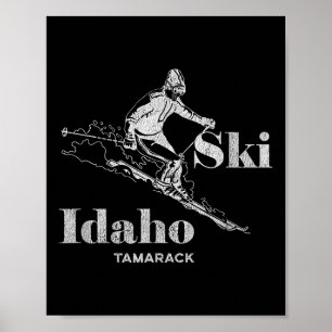 Vintag Idaho Tamarack Skifahren T-Shirt Poster
