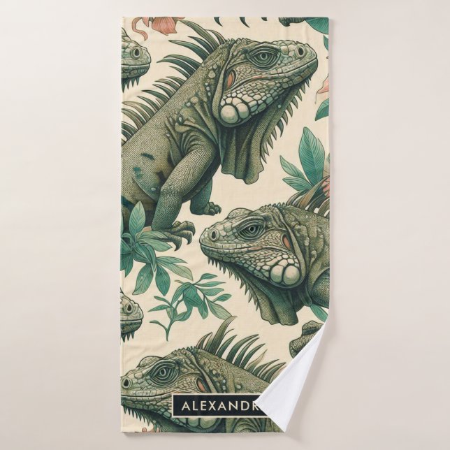 Vintag Iguana Pattern Badehandtuch (Badehandtuch)
