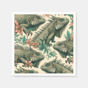 Vintag Iguana Pattern Serviette