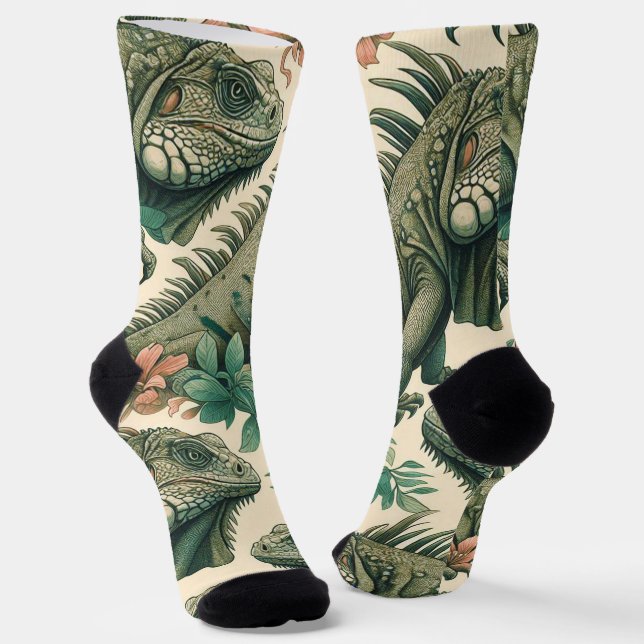 Vintag Iguana Pattern Socken (Gewinkelt)