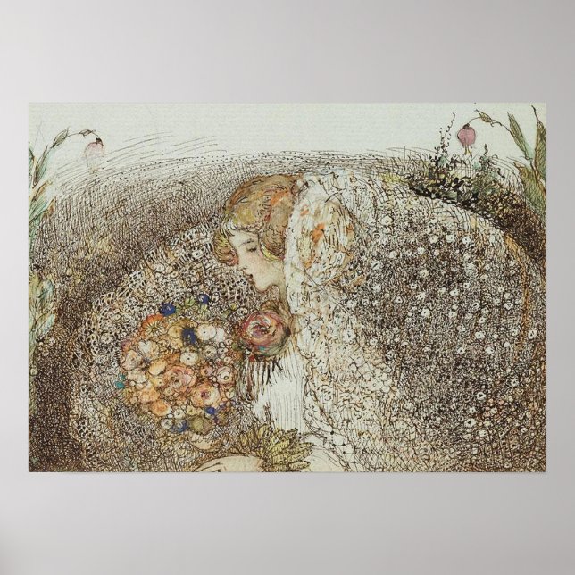 Vintag Illustration Annie French "The Bride" Poster (Vorne)