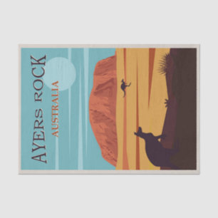 Vintag Illustration Ayers Rock, Australien Seidenpapier