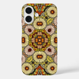 Vintag Illustration Blume Schmetterlinge Muster iPhone 16 Hülle