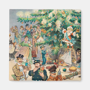 Vintag Illustration Pucks Weihnachtsbaum, 1902 Magnet