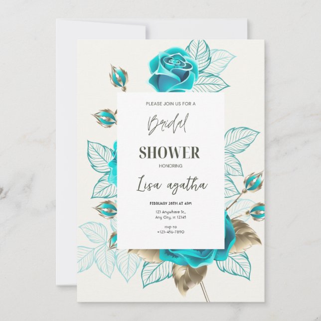 Vintag Illustration Rose Brautparty A4 Einladung