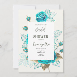 Vintag Illustration Rose Brautparty A4 Einladung