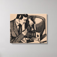 Vintag Illustration TV-Reparaturprogramm Canvas Pr