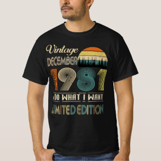 Vintag im Dezember 1981 T - Shirt Retro Style Gebu