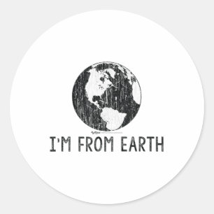 Vintag Im from Earth Earth Earth Day Environmenta Runder Aufkleber