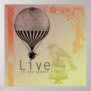 Vintag im Moment leben Poster
