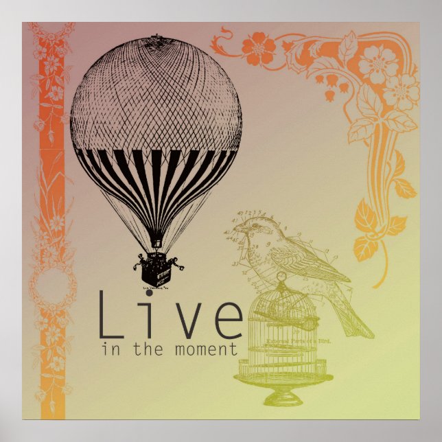 Vintag im Moment leben Poster (Vorne)