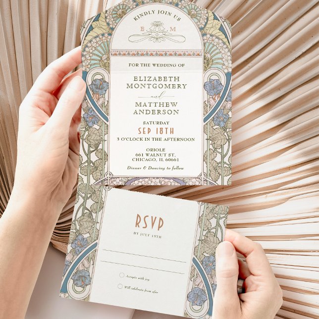 Vintag in einer Hochzeit Einladung von Mucha (Von Creator hochgeladen)