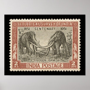 Vintag India Postage Briefmarke Travel Poster