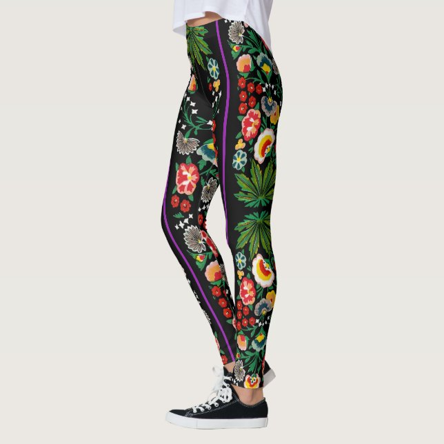 Vintag Indian Boho Floral Black Leggings (Links)