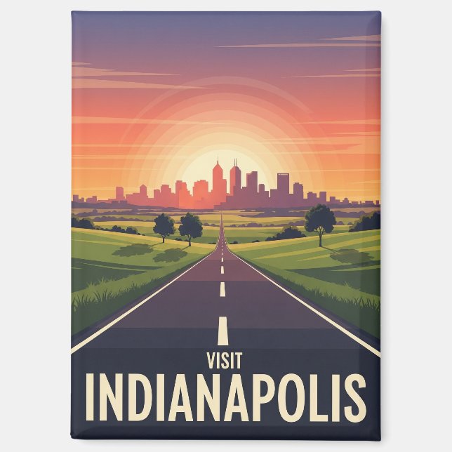 Vintag Indiana Indianapolis Magnet (Vorderseite)
