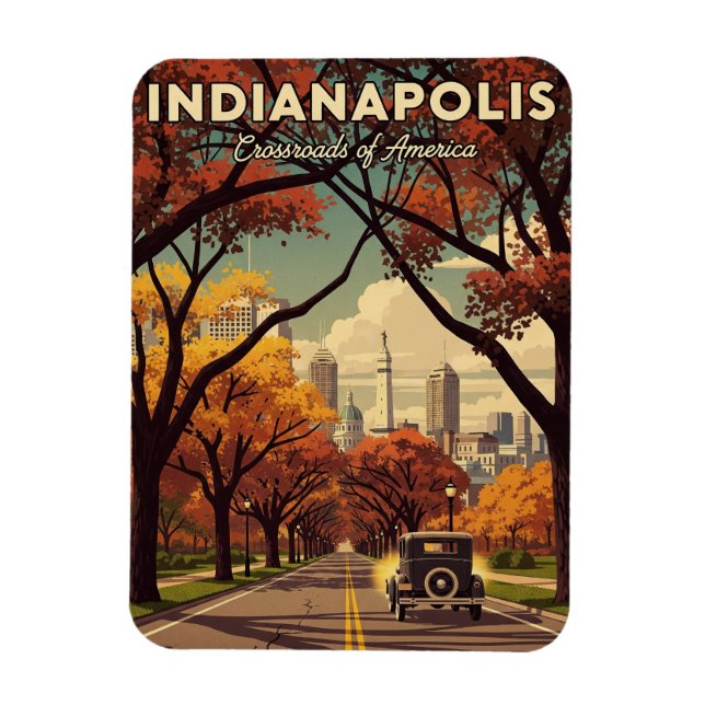 Vintag Indiana Indianapolis Magnet (Vertikal)