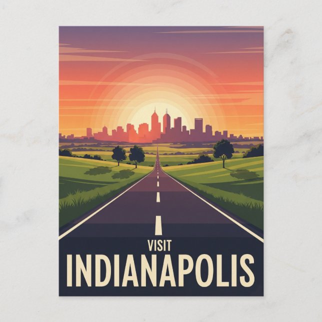 Vintag Indiana Indianapolis Postkarte (Vorderseite)