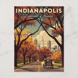 Vintag Indiana Indianapolis Postkarte