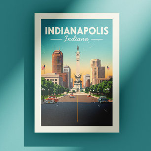 Vintag Indianapolis Indiana Postkarte