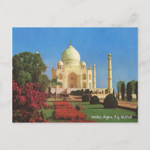 Vintag, Indien, Agra, Taj Mahal Postkarte