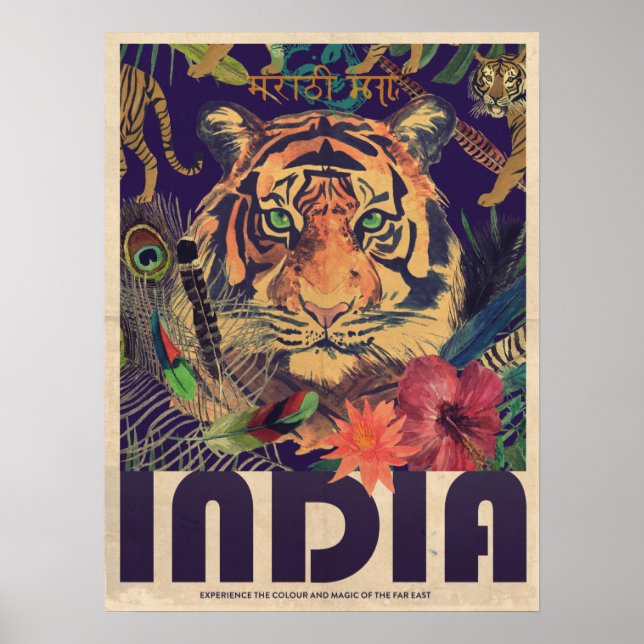 Vintag Indien Reiseplakat Poster (Vorne)