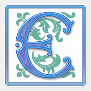 Vintag Initial E - Monogramm E Quadratischer Aufkleber