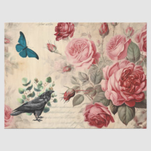 Vintag Inspiriert Aquarellfarben, rosa Rote Rosen Seidenpapier