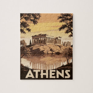 Vintag Inspiriert Athen - Ikonischer Parthenon Puzzle