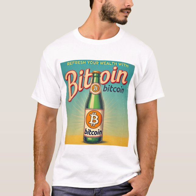 Vintag Inspiriert Bitcoin BTC CryptoCurrency Desig T-Shirt (Vorderseite)