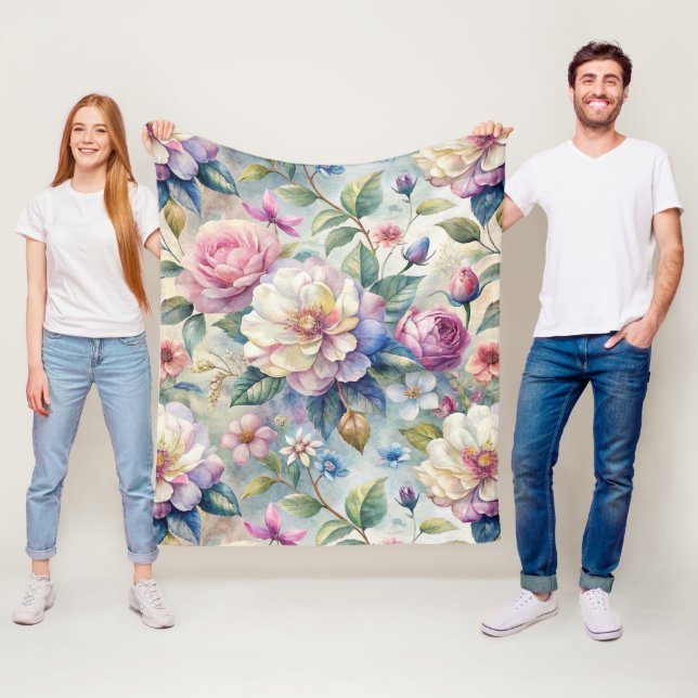 Vintag Inspiriert Blumenmuster Fleecedecke (Beispiel)