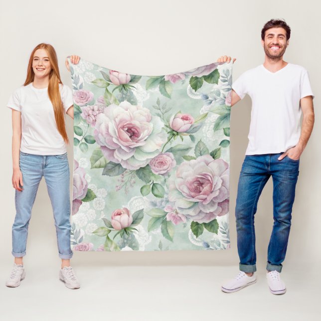 Vintag Inspiriert Blumenmuster Fleecedecke (Beispiel)