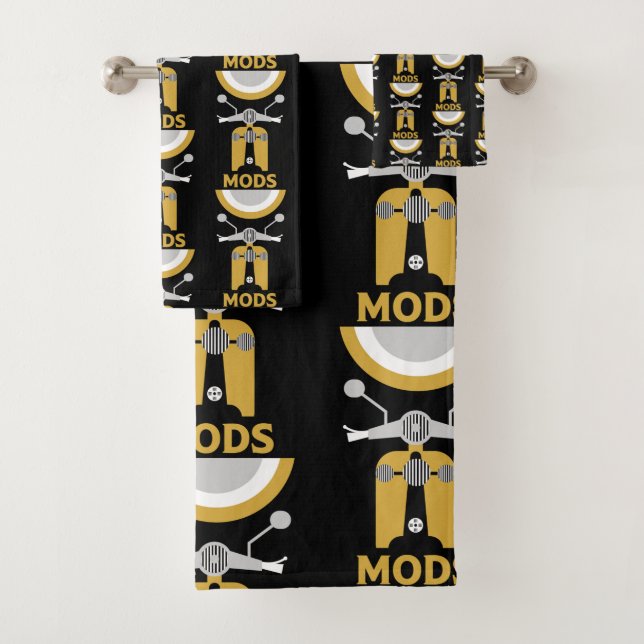 Vintag Inspiriert britische Mod und Rockers Badhandtuch Set (Insitu)