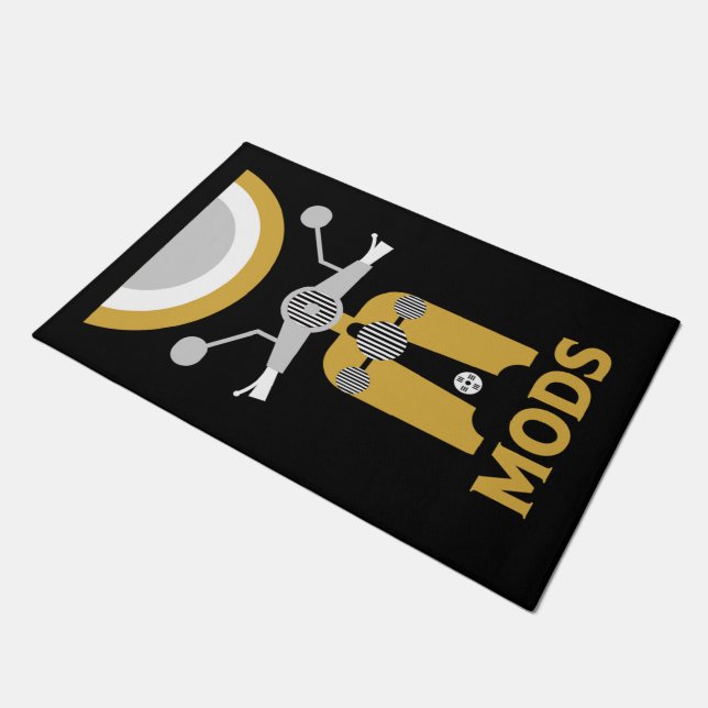 Vintag Inspiriert britische Mod und Rockers Fußmatte (Schrägansicht)