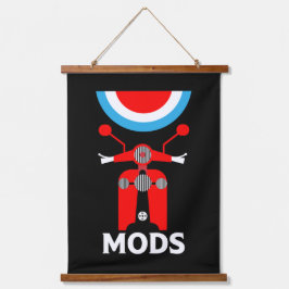 Vintag Inspiriert britische Mod und Rockers Wandteppich Mit Holzrahmen