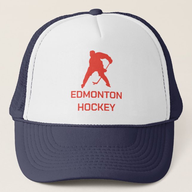 Vintag Inspiriert Edmonton Hockey Truckerkappe (Vorderseite)