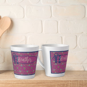 Vintag Inspiriert Elegante Rosa Flora Latte Tasse